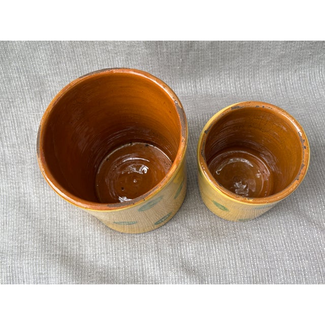 Mid 20th Century Hand Thrown French Terra Cotta Nesting Planters a Pair For Sale - Image 16 of 16