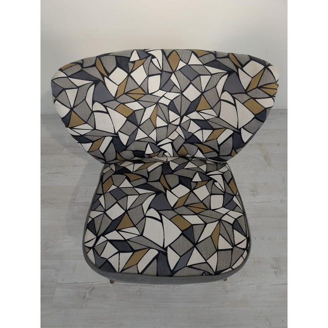 Textile Vintage Cocktail Chair in Fabric For Sale - Image 7 of 15