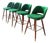 Set of 4 Mid-Century Barstools | Green Velvet Brass Accent Bar Stools For Sale