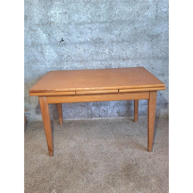 Dining Table with Sliding Extensions, 1950s For Sale - Image 9 of 12