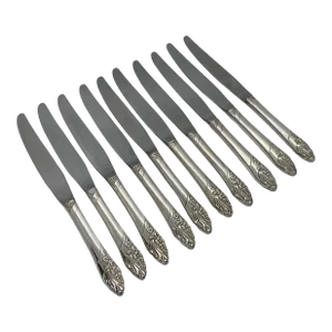 1950 Community (Oneida) “Evening Star” Silver Plate Modern Hollow Knives - Set of 10