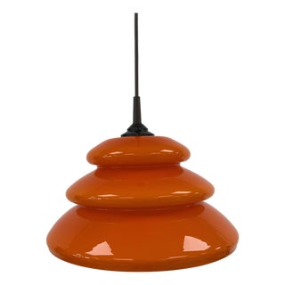 Space Age Orange Glass Mushroom Pendant from Peill & Putzler, 1970s For Sale