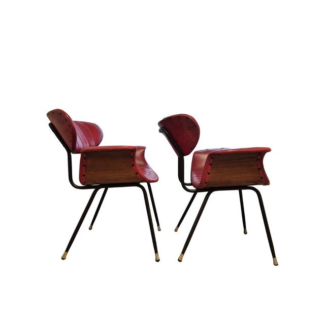 Wood Italian Armchairs by Gastone Rinaldi for Rima, 1950s, Set of 2 For Sale - Image 7 of 16