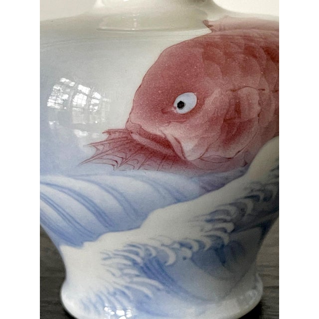Ceramic One of The Two Japanese Ceramic Vases Makuzu Kozan Meiji Period For Sale - Image 7 of 18