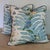 Brunschwig & Fils Riviere Aqua Pillows With Blue Cord- Double Sided Pair For Sale In Greensboro - Image 6 of 7