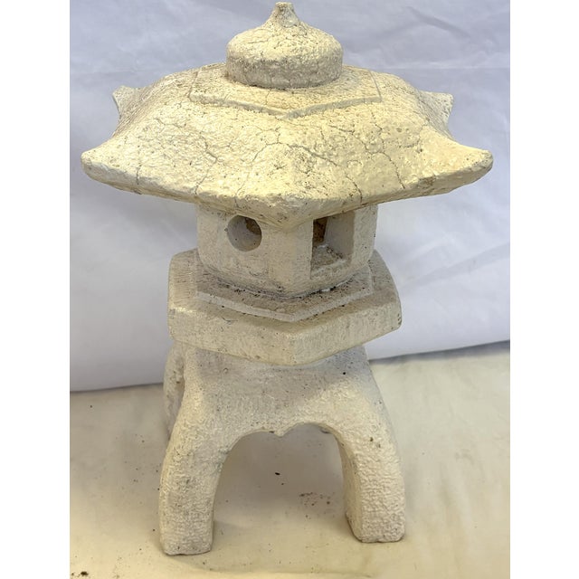 Late 20th Century Vintage Cast Stone Asian Style Garden Pagoda Symbolizing the Path to Enlightenment For Sale - Image 5 of 12