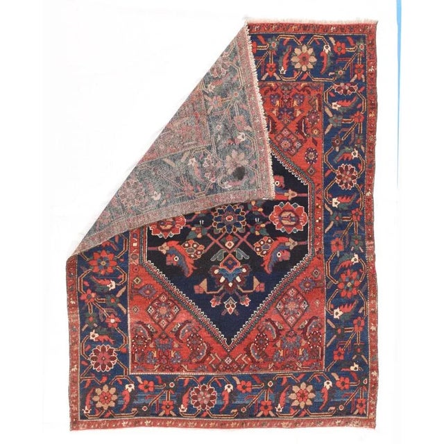 Semi Antique Hand Made Heriz Persian Rug 5' x 6' 10" Red Wool 1910 Persian