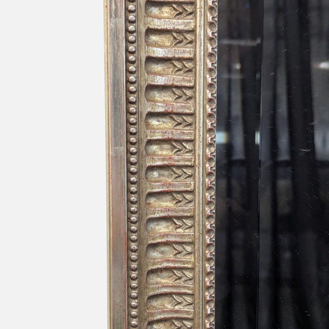 Traditional Silver Leaf Floor Mirror For Sale - Image 3 of 3