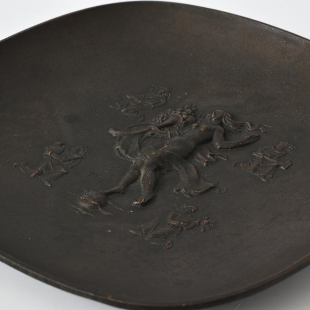 Decorative Bronze Plaque Muse with Cornucopia from Heinrich Moshage, 1950s For Sale - Image 6 of 8