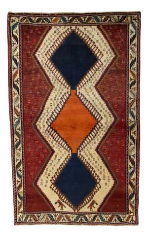 Hand-Knotted Nomadic Rug in Wool