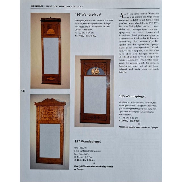 Antique Biedermeier Wall Mirror, 1830s For Sale - Image 15 of 16