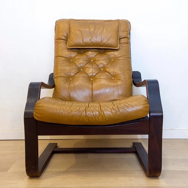 Danish Colored Leather Armchair, 1970s For Sale - Image 14 of 14