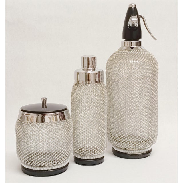 Chrome Caged Cocktail Bar Set from Merkuria, 1960s, Set of 3 For Sale - Image 15 of 15