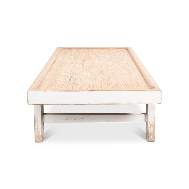 Large White Farmhouse Coffee Table For Sale - Image 4 of 7