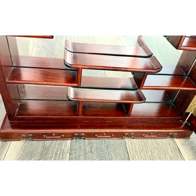 Vintage Chinese Solid Rosewood Oriental Wall Curio For Sale - Image 9 of 14