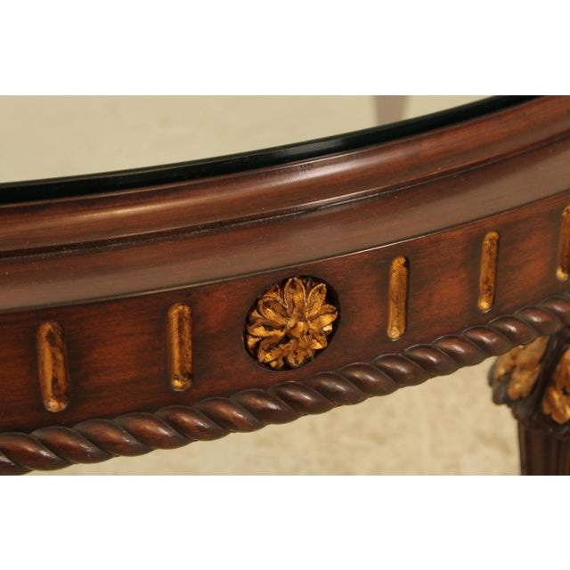 Glass Top Large Round French Style Coffee Cocktail Table For Sale In Philadelphia - Image 6 of 13