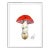 Red Mushroom by Lia Burke Libaire in White Frame, XS Art Print For Sale