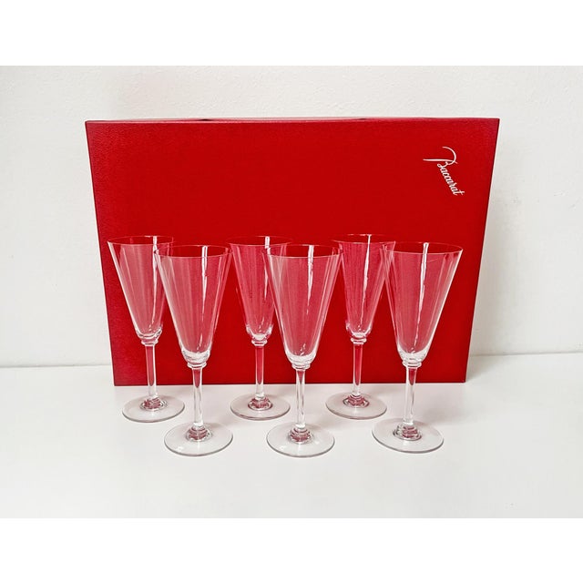Vintage Dom Perignon Model Champagne Flutes from Baccarat, 1970s, Set of 6 For Sale - Image 15 of 18