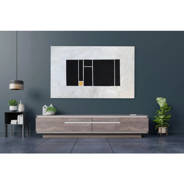 Textile "Make Your Mark" Large Oversized Black, White and Gold Original Minimalist Artwork by Jason DeMeo For Sale - Image 7 of 10