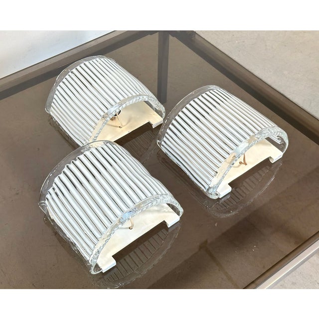 Mid-Century Modern Glass Wall Lamps by Fratelli Toso, 1970s, Set of 3 For Sale - Image 3 of 15