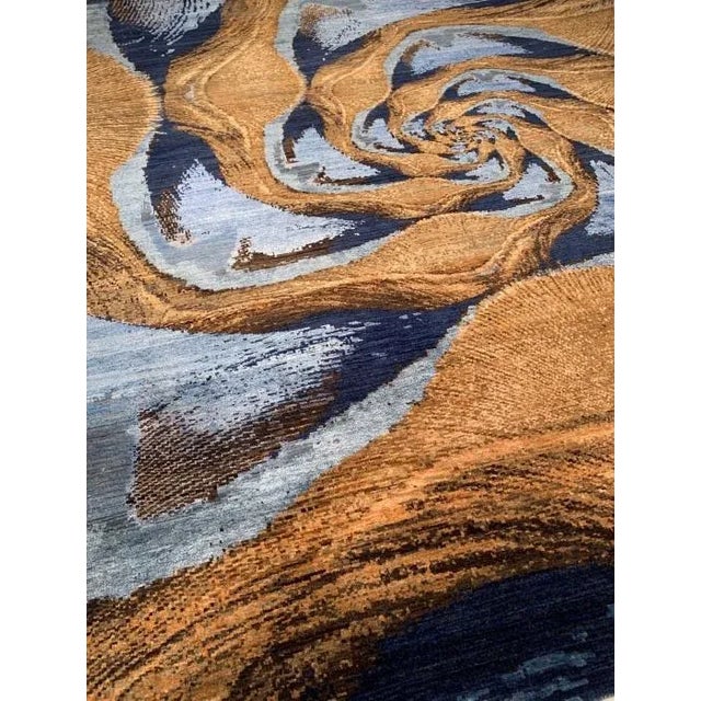 Textile Multi Color HandMade Fine Modern Rug For Sale - Image 7 of 9