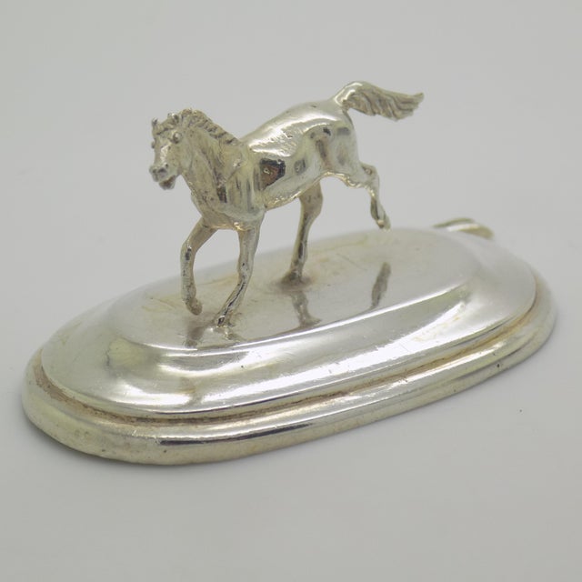 Vintage Italian Handmade Genuine Silver Horse Place Card Holder Made in Florence (Tuscany) For Sale - Image 4 of 10