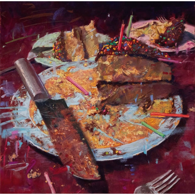 The Last Slice by Jeff Slemons | Soft pastel on sanded paper Still life of a cake on a plate with remnants. For Sale