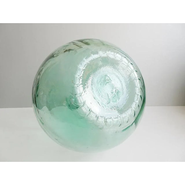 Vintage Light Green Glass Balloon Bottle, 1950s For Sale - Image 9 of 11