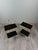 Vintage Side Tables in Gilt Metal with Glazed Ceramic Tops, 1960s, Set of 2, in Good conditions. Designed 1960 to 1969