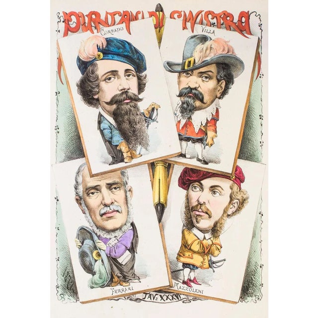 Puritani di sinistra is an original artwork realized in the 1870s by antonio manganaro. Original colored lithograph good...