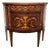 Neoclassical Demi-Lune Commode in Marquetry Inlay Burl Wood, 1960s For Sale