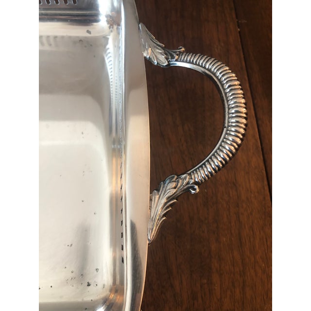 Poole Silver Co. 1950s Poole Silverplate Footed Serving Tray For Sale - Image 4 of 10