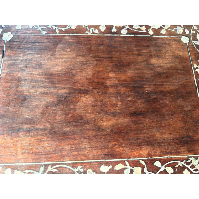 Brown Antique Vietnamese Mother-of-Pearl Inlaid Hardwood Tray, C. 1880–1920 For Sale - Image 8 of 15