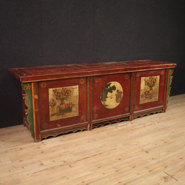 Large 20th Century Lacquered Oriental Furniture Sideboard, 1960s For Sale - Image 11 of 13