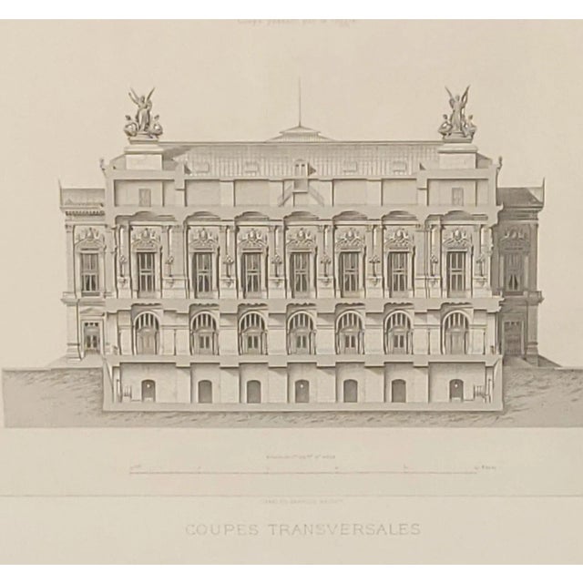 French View of the Paris Opera House, France, 19th Century For Sale - Image 3 of 8