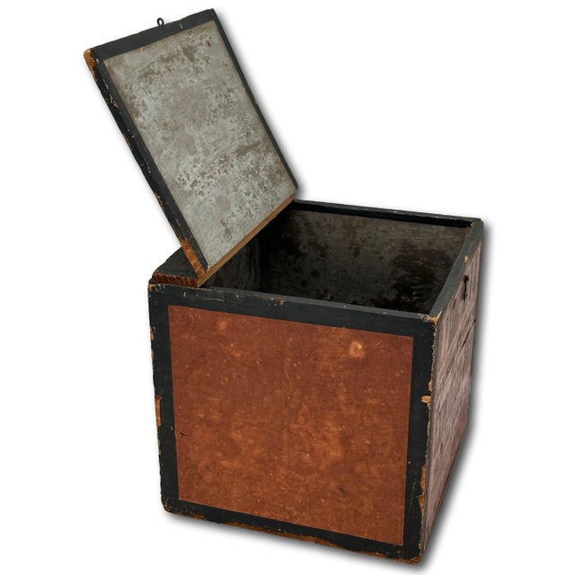 Antique Patent 1899 American Country Store Wood Shipping & Display Exposition Tea Box With Hinged Lid For Sale - Image 11 of 12