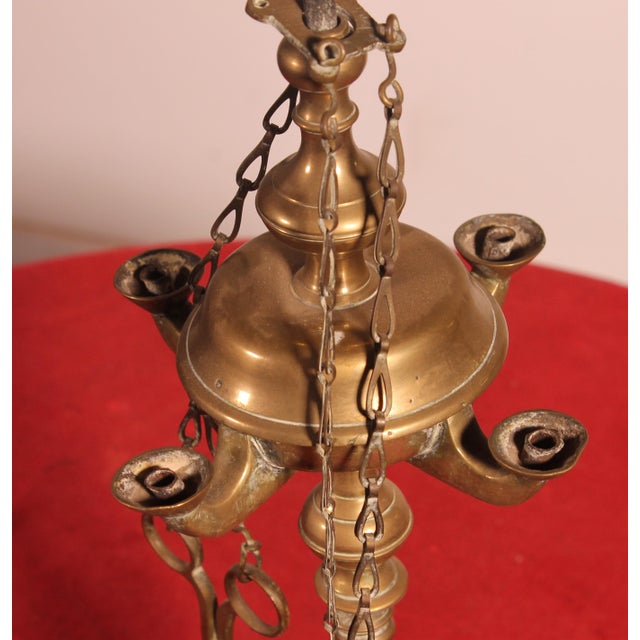 Metal 18th Century Bronze Oil Lamp, Spain For Sale - Image 7 of 11