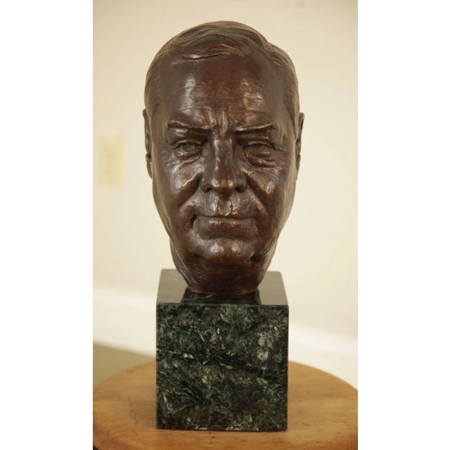 Traditional Lawrence Ludtke 1990's Male Bronze Bust For Sale - Image 3 of 13