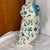 Mid-Century Modern Mid-Century Modern Italian Attributed to Alvino Bagni Ceramic Owl Figurine With Blue Jewel Glass Eyes & Floral Crackle Glaze 10” White and Blue For Sale - Image 3 of 11