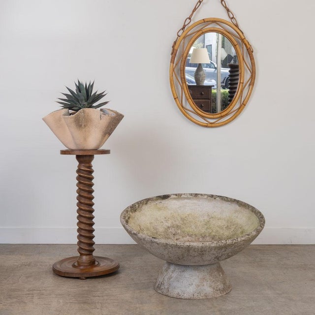 Incredible cast concrete saucer planter made in Switzerland, 1960s. Vintage piece with great modern form by Willy Guhl,...