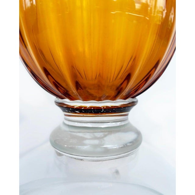 Early 21st Century Murano Amber and Clear Glass Vase or Candleholder For Sale - Image 5 of 10