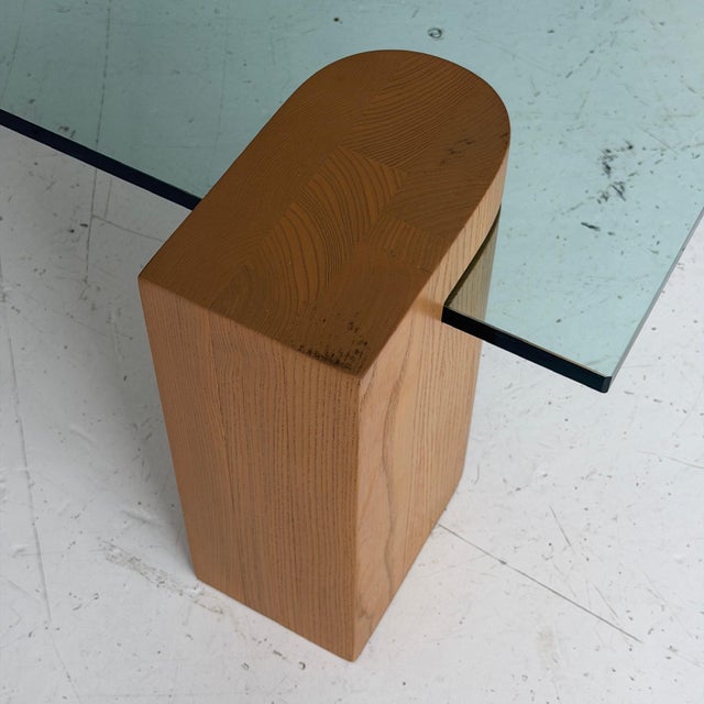 Late 20th Century Studio Made Oak/Glass Coffee Table For Sale - Image 4 of 6
