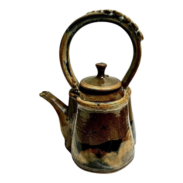 Large Vintage Handmade Bob Nichols Studio Art Pottery Tea Pot For Sale