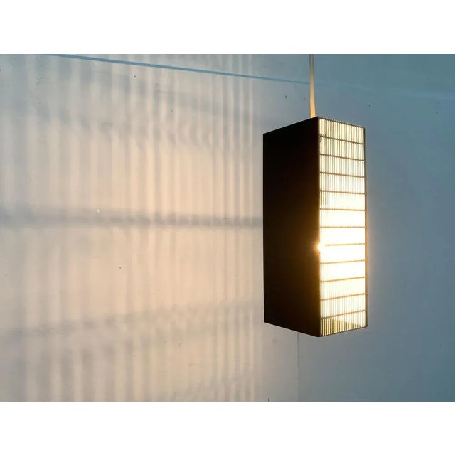 Black Mid-Century German Minimalist Perforated Metal Pendant Lamp, 1960s For Sale - Image 8 of 18