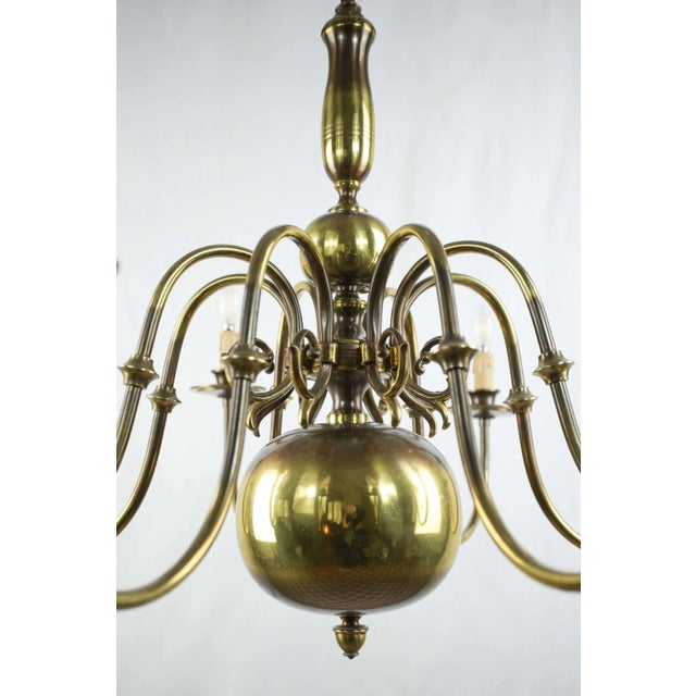 Gold Flemish Brass 8-Armed Chandelier For Sale - Image 8 of 9