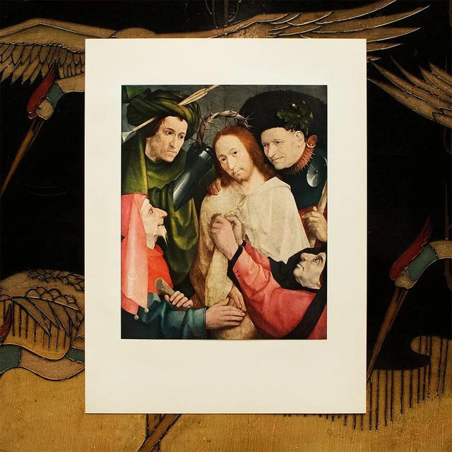 Renaissance 1955 After Bosch "Christ Crowned With Thorns", Vintage Full-Color Print For Sale - Image 3 of 8