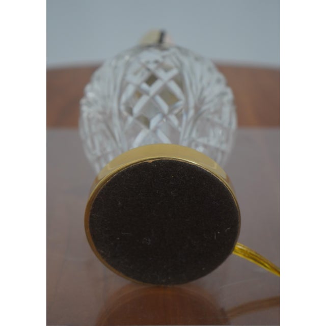 Gold Waterford Etched Crystal Small Table Lamp For Sale - Image 8 of 9