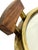 20thC. Mid-Century Modern Brass and Wood Oval Serving Tray With Mirrored Glass For Sale - Image 10 of 12
