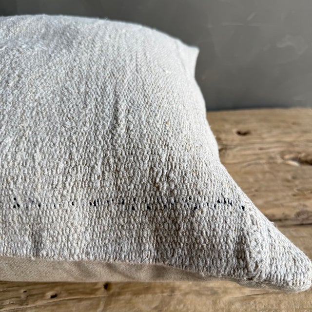 Vintage Rug Pillow Cover With Original Seams For Sale - Image 4 of 7