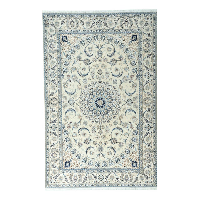 Hand-Knotted Oriental Rug with Silk Content For Sale